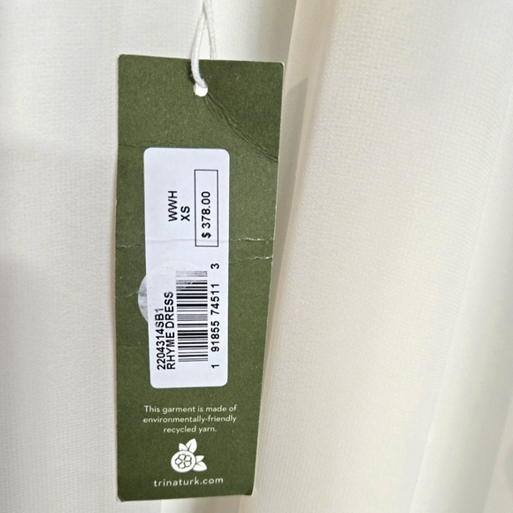 TRINA TURK Rhyme Cocktail Dress, White Halter Sleeveless Sheer Overlay Sz XS NWT - Picture 8 of 12